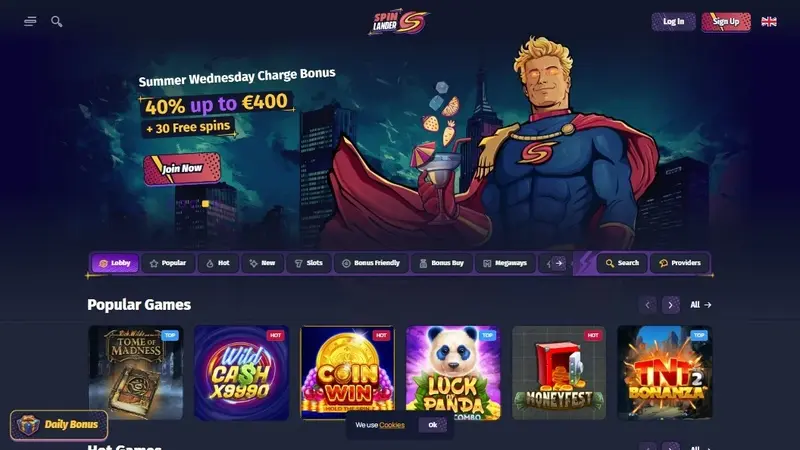 Spinlander als neues Casino ohne OASIS mit großem Paket